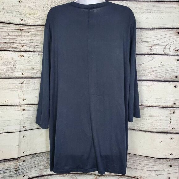 Maurices Women’s Navy Blue Long Sleeve Tunic Top with Black Lace Detail Size XXL - Picture 4 of 7